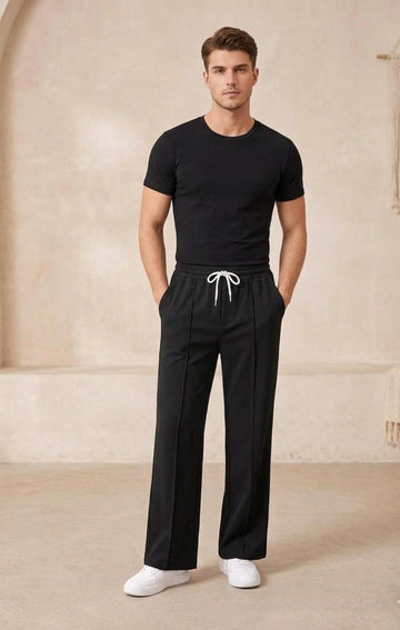 Premium White Loose Baggy Trousers (Black)
